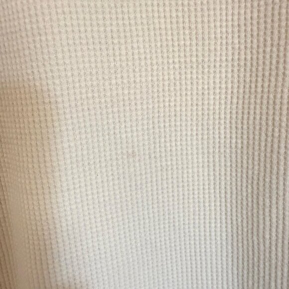 American Eagle Mens White Waffle Knit Long Sleeve Shirt With Embroidered Logo - Picture 4 of 13